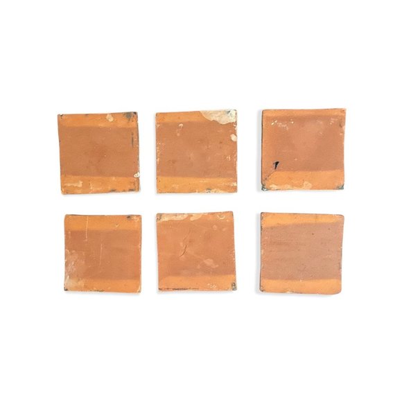 Tiles Artisan Terra Cotta Handmade Glazed Set of 6 - Picture 12 of 12